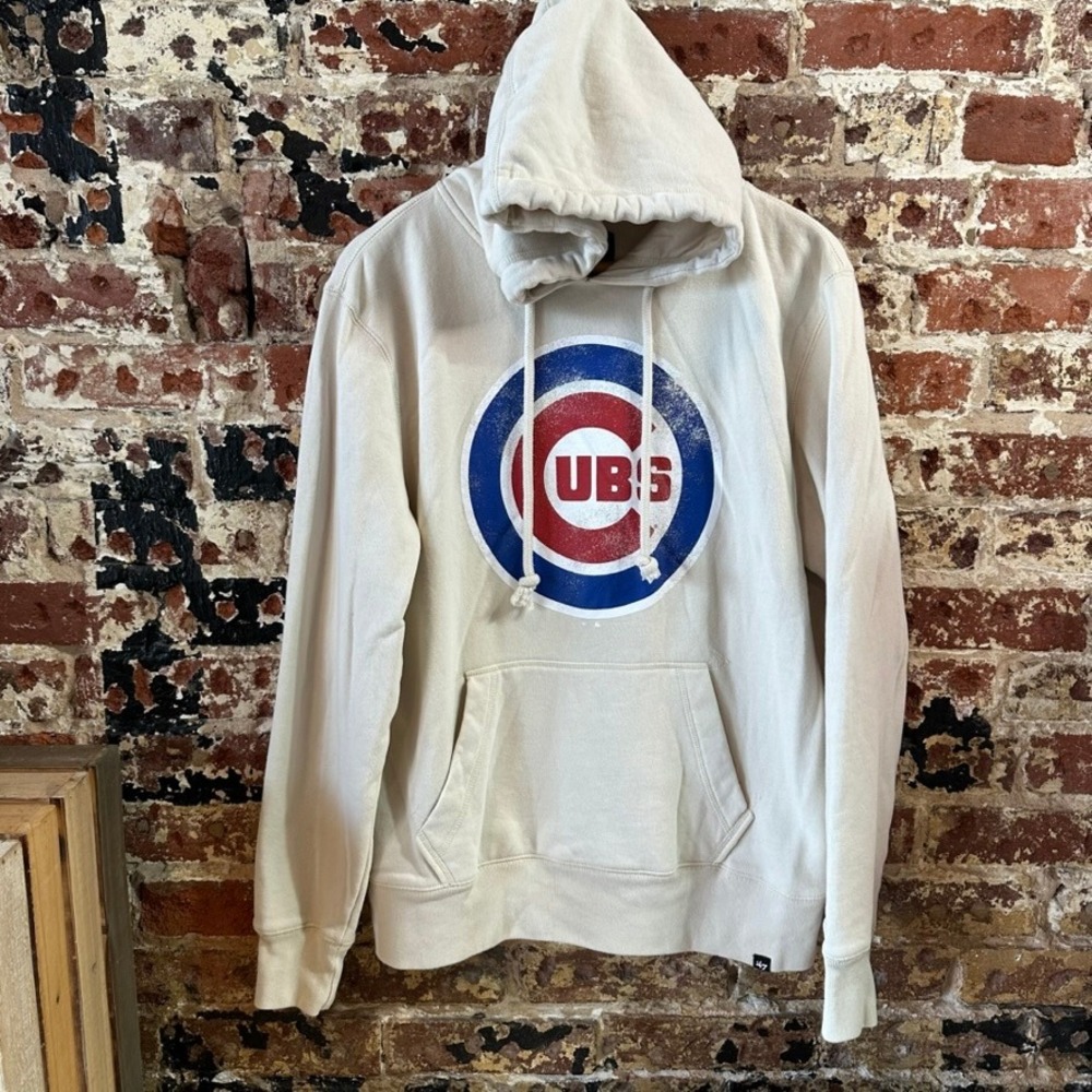 '47 Chicago Cubs MLB Baseball Tan Hoodie Sweatshirt Mens Medium